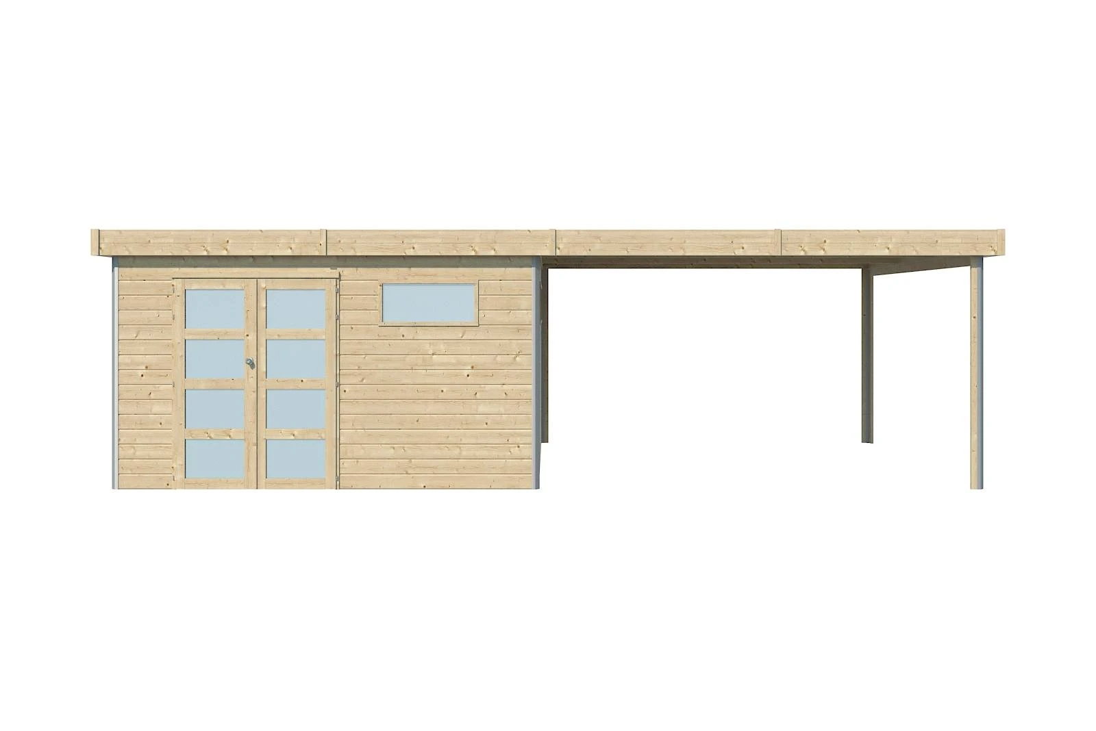 Woodlands Blokhut Kasuko met Overkapping en Dakisolatie 785 x 385 cm - Afbeelding 1